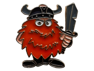 Angry Viking Metal pin – sølvfarvet vikinge metal souvenir