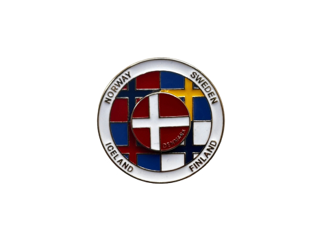 Spinning Nordic Flag pin – roterende nordisk flag emaljeret nål