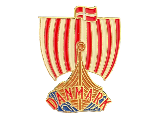 Vikingeskib pin i emalje – dansk souvenir og gave