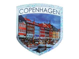 Nyhavn klistermærke – ikonisk Nyhavn facade souvenir sticker
