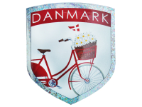Cykel og blomster klistermærke – floral dansk cykel souvenir sticker