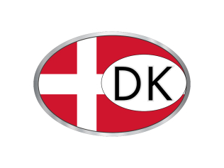 DK flag folie klistermærke – dansk flag blank folie souvenir sticker