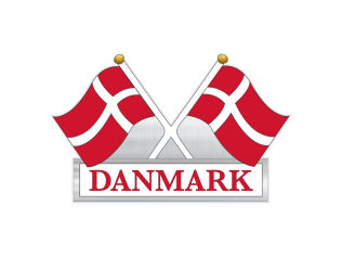 DK 2 flag folie klistermærke – to Dannebrog flag folie souvenir sticker
