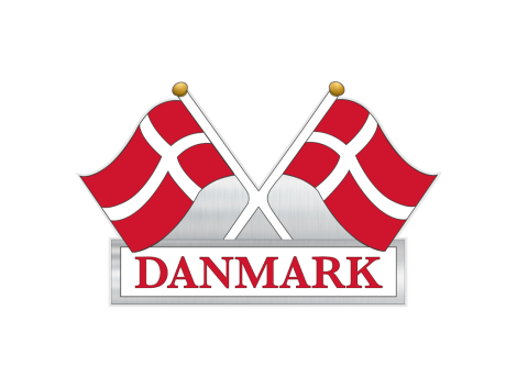 DK 2 flag folie klistermærke – to Dannebrog flag folie souvenir sticker