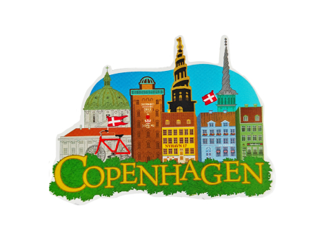 Københavns tårne klistermærke – Rundetårn og byspir souvenir sticker