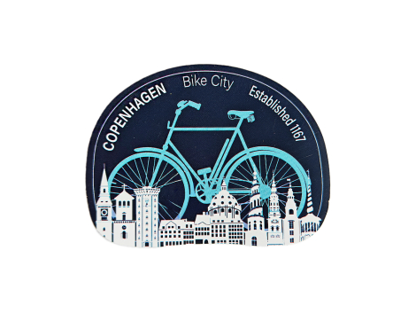 Cykel Københavns tårne klistermærke – CPH cykel og skyline souvenir sticker