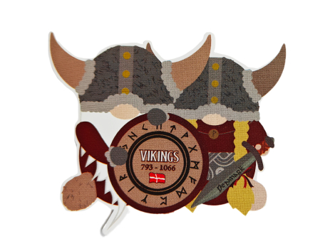 Vikingepar klistermærke – to vikinger dansk souvenir sticker