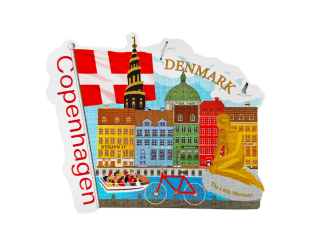 København med havfrue klistermærke – Den Lille Havfrue souvenir sticker