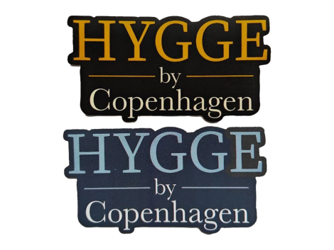 Hygge by CPH sort og blå klistermærker – 2 styk København souvenir stickers