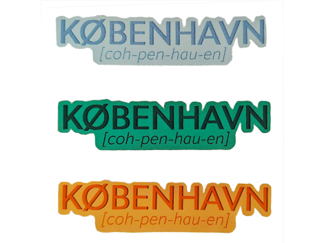København sæt med 3 klistermærker – dansk by souvenir sticker-sæt