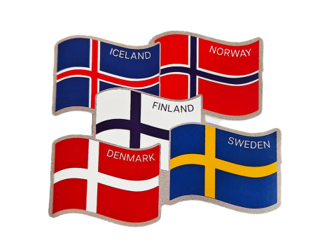 Nordiske lande flag klistermærke – skandinaviske flag souvenir sticker