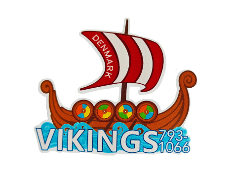 Vikingeskib klistermærke – dansk langskib souvenir sticker