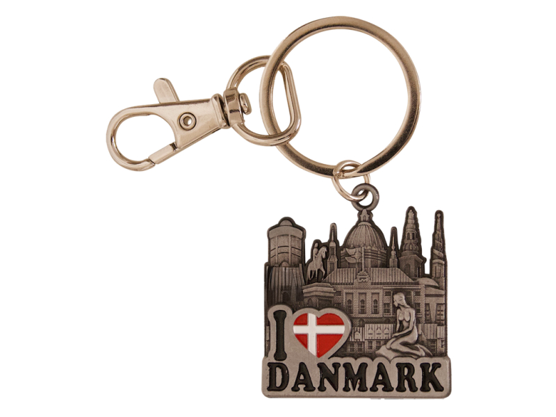 Nøglering Københavns Tårne I Heart Denmark Tin