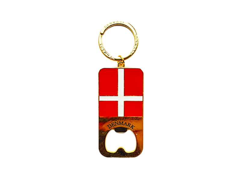 Nøglering, DK Flag Guld