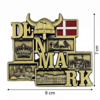 Køleskabsmagnet i guld med mål
